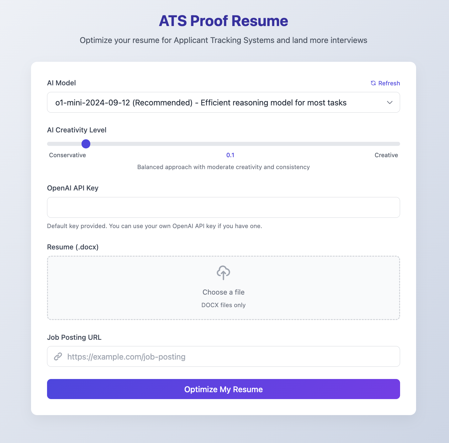 ATS Resume Generator Landing Page